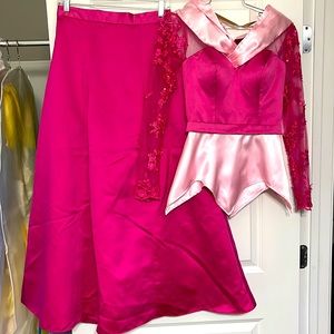 Aurora/Sleeping Beauty Costume, Handmade, Women, Adjustable, Approx Sz 4-8.
